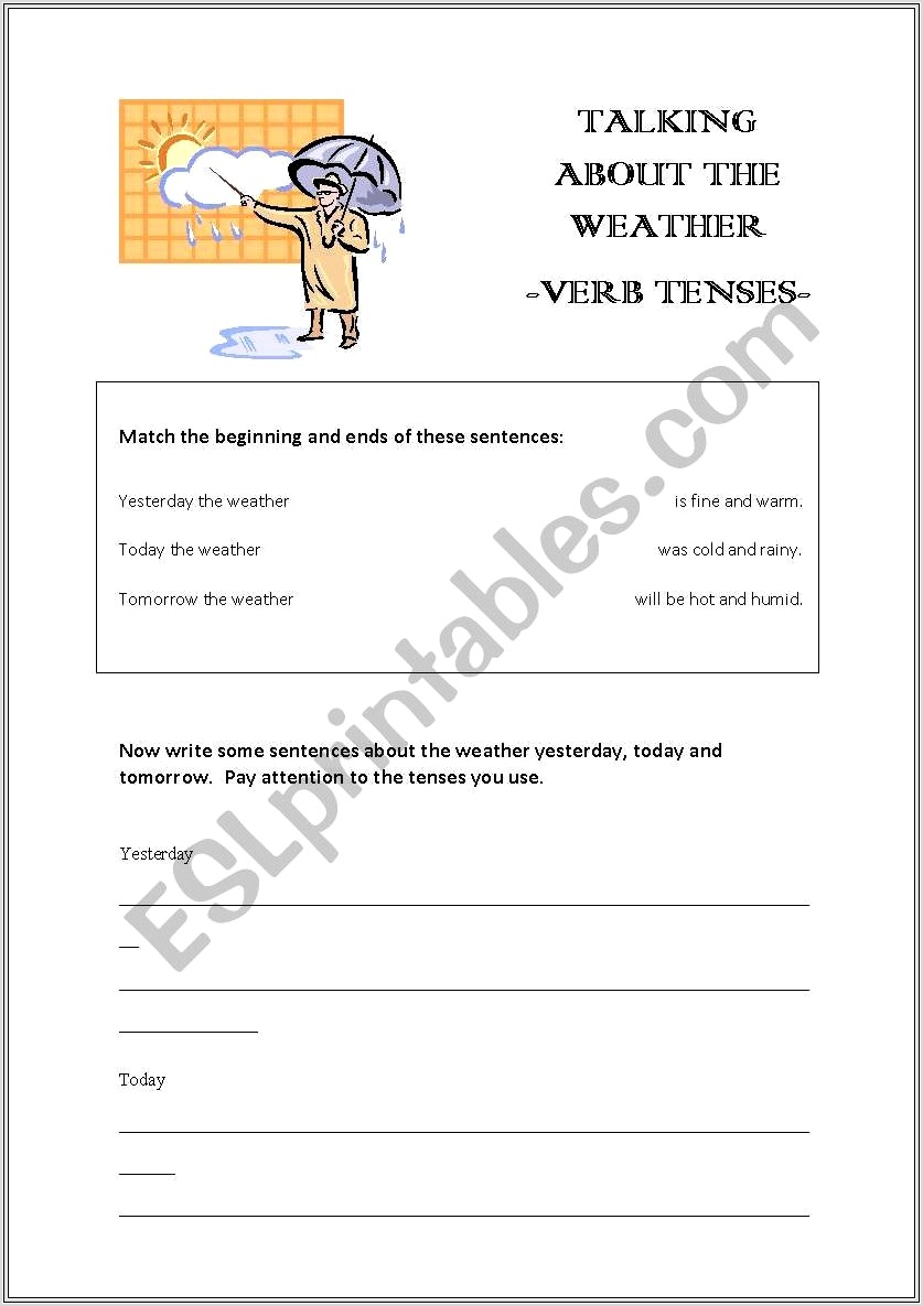 English Worksheets About The Weather