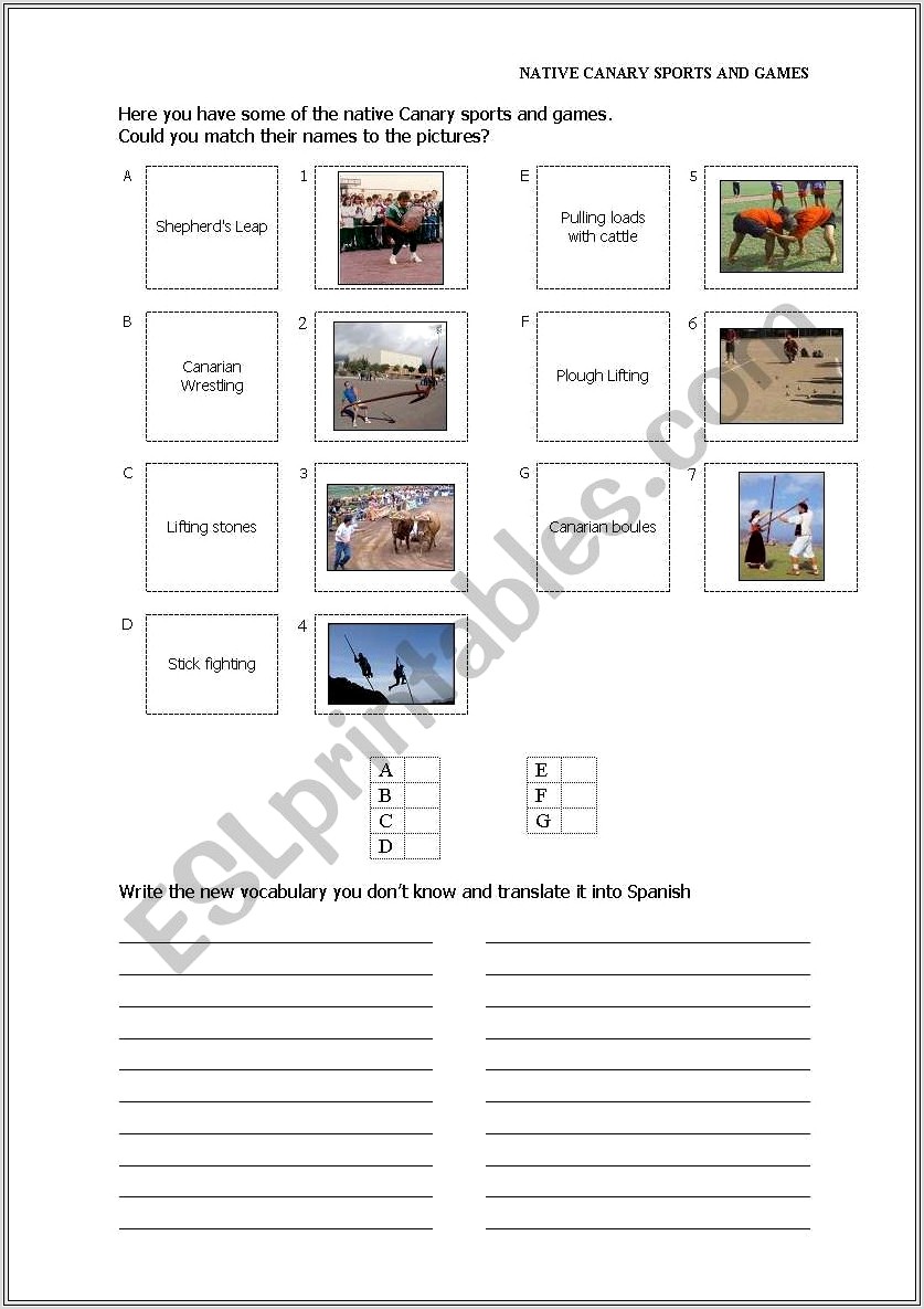 English Worksheets And Games