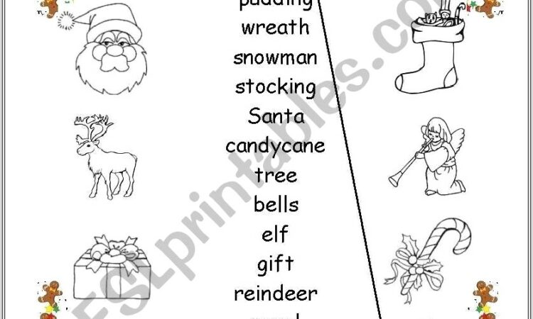 English Worksheets Matching Pictures To Words