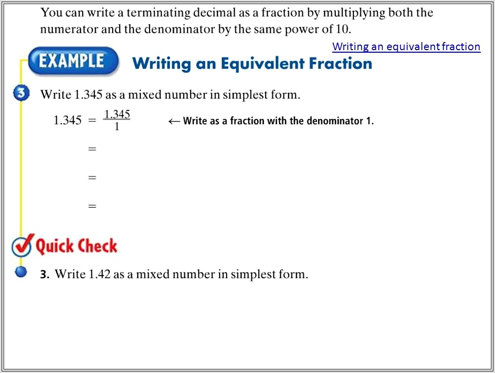 Equivalent Forms Of Rational Numbers Worksheet