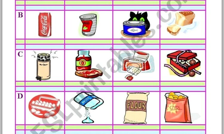 Esl Food Quantities Worksheet