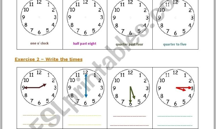 Esl Time Clock Worksheet