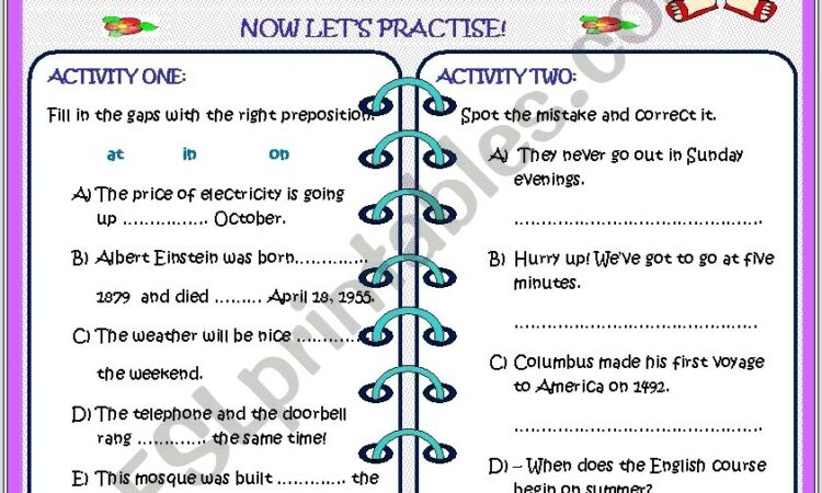 Esl Worksheet On Time