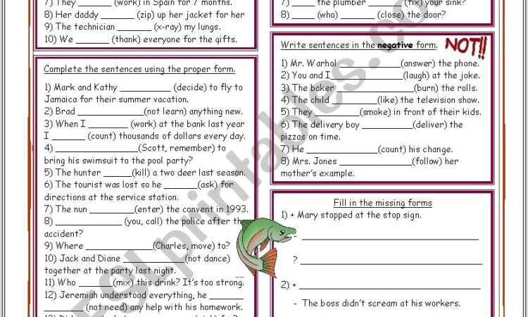 Esl Worksheet Regular Past Tense Verbs