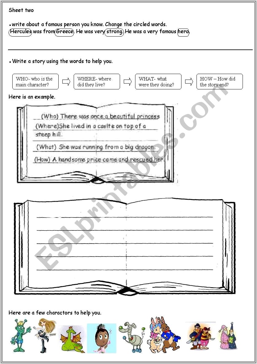 Esl Writing A Story Worksheet