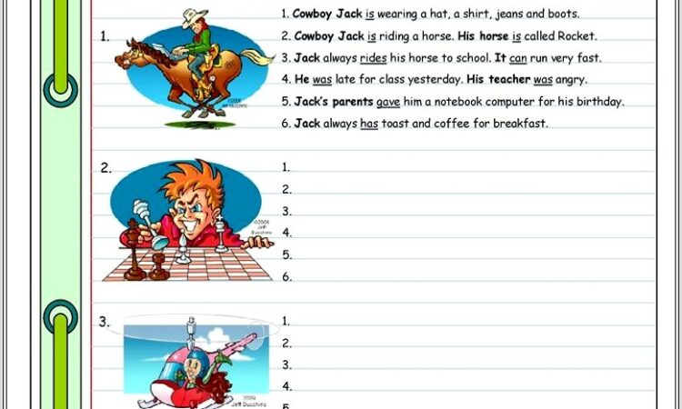 Esl Writing Simple Sentences Worksheets