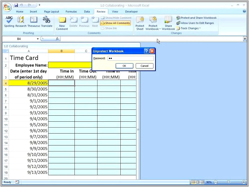 Excel 2007 Password Protect Entire Workbook