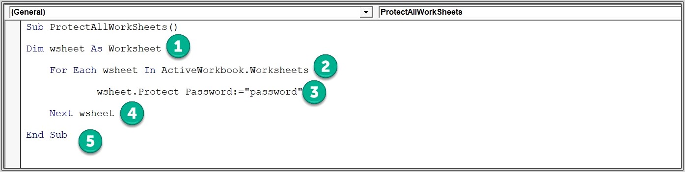 Excel 2007 Protect All Worksheets Once