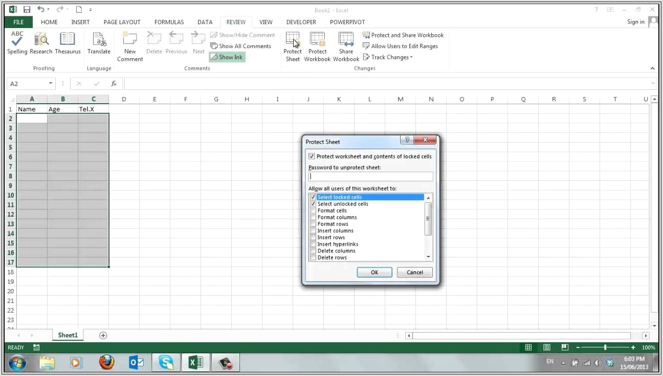 Excel 2007 Protect Sheet From Deletion