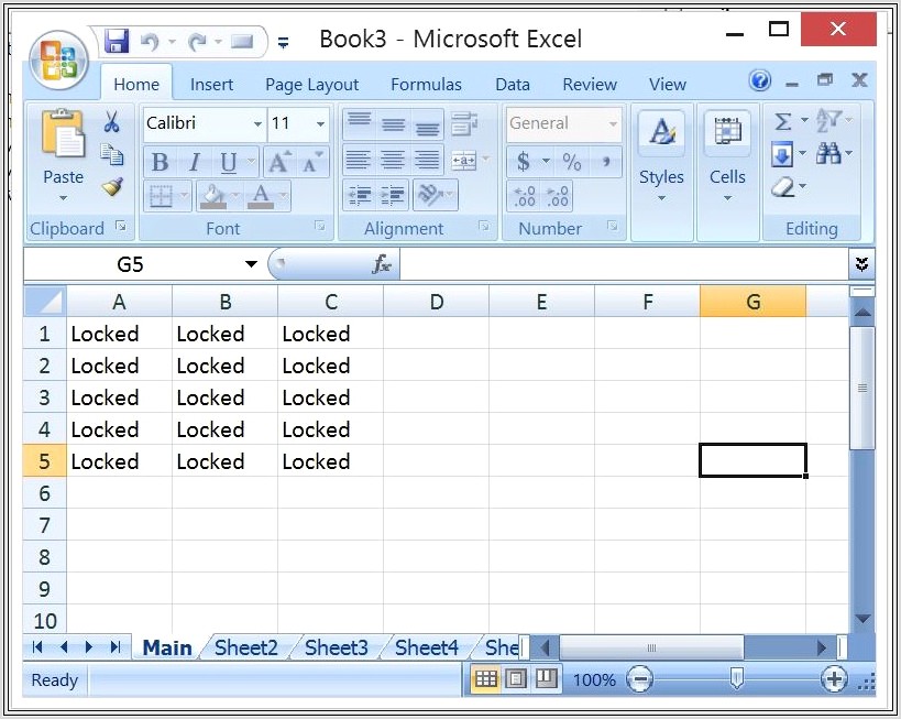 Excel 2007 Protect Worksheet Except Certain Cells