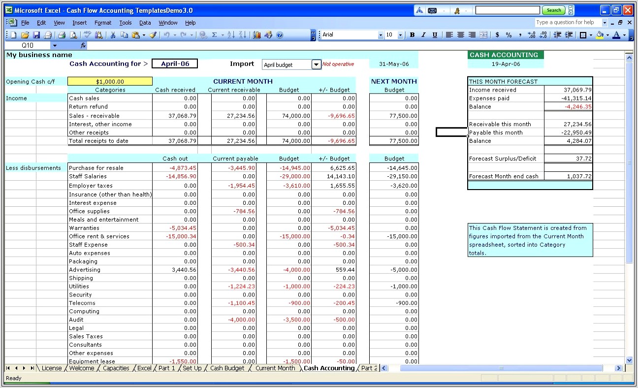 Excel Accounting Spreadsheet Examples