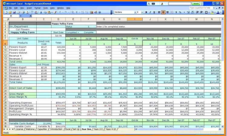 Excel Accounting Spreadsheet Sample