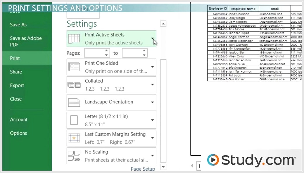 Excel Copy Worksheet Print Setup