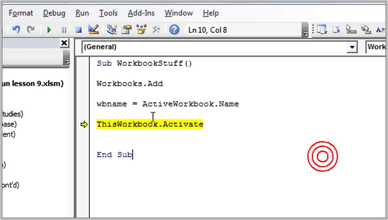 Excel Macro Activate Workbook Variable Name