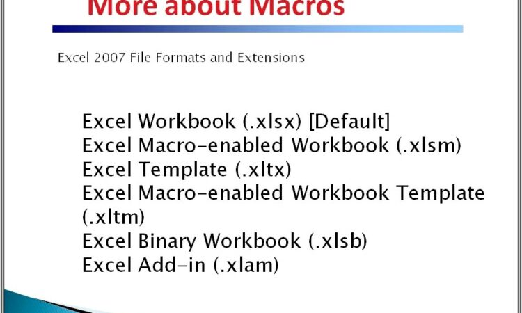 Excel Macro Enabled Workbook Xlsm