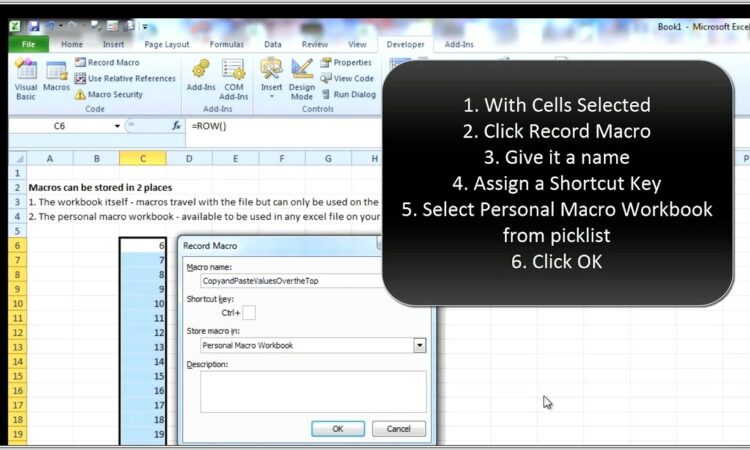 Excel Macro Personal Workbook 2010