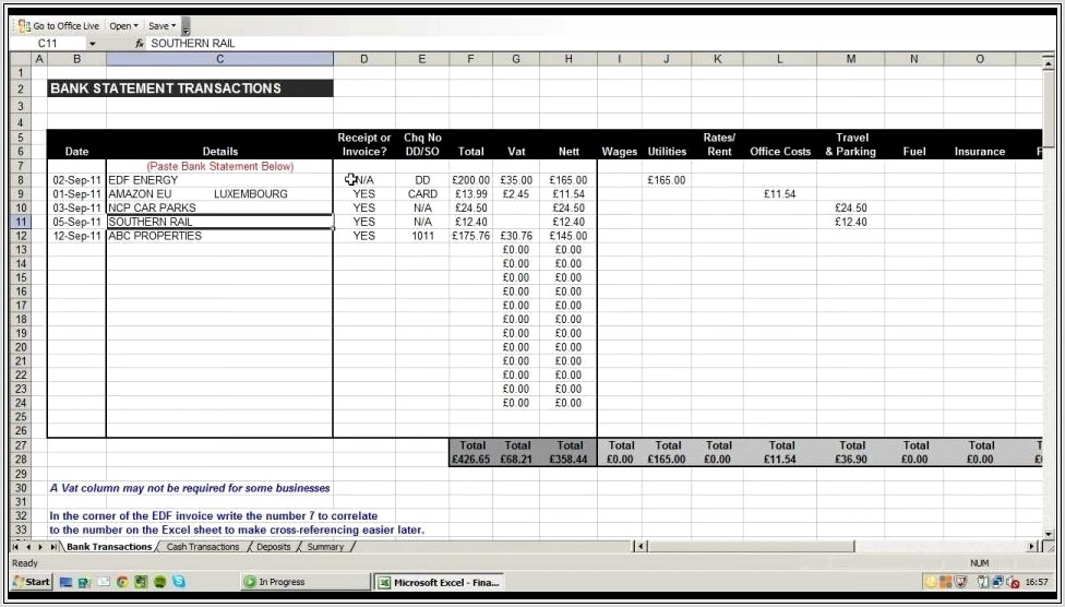 Excel Spreadsheet Accounting Ratios
