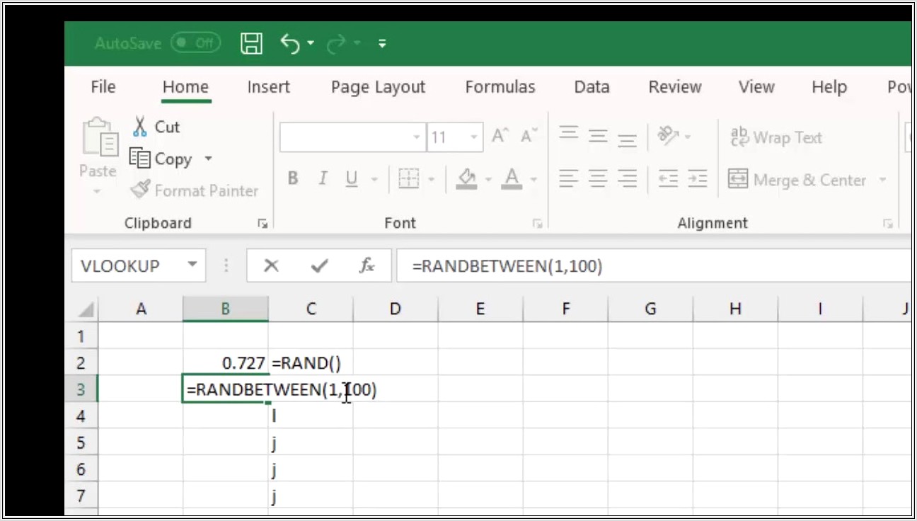 Excel Spreadsheet Random Number Generator