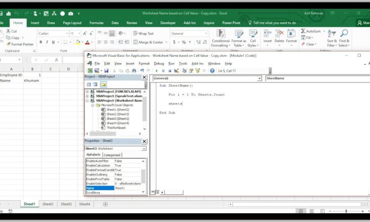 Excel Use Worksheet Name As Cell Value