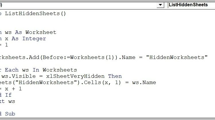 Excel Vba Access Hidden Worksheet