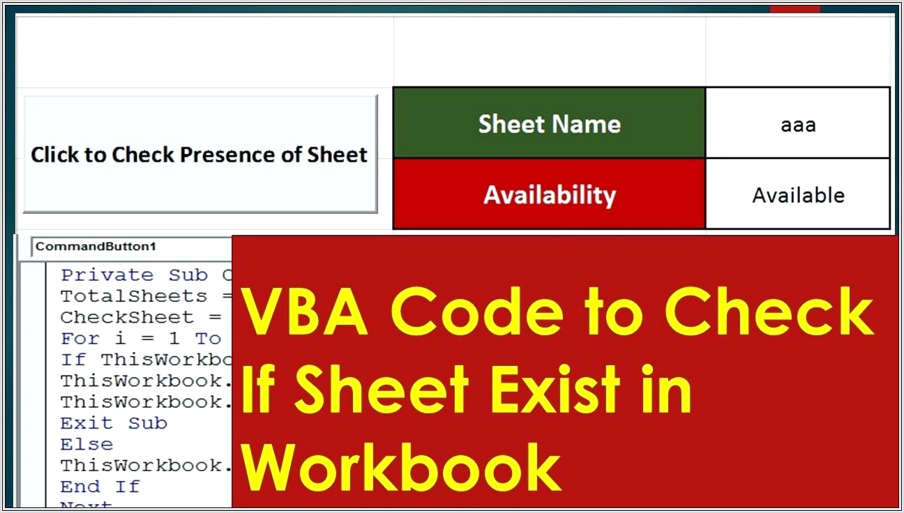 Excel Vba Check If Worksheet Exists Create