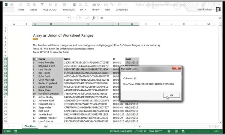 Excel Vba Copy Worksheet Range To Array