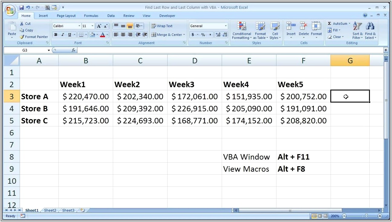 Excel Vba Find Last Line Worksheet