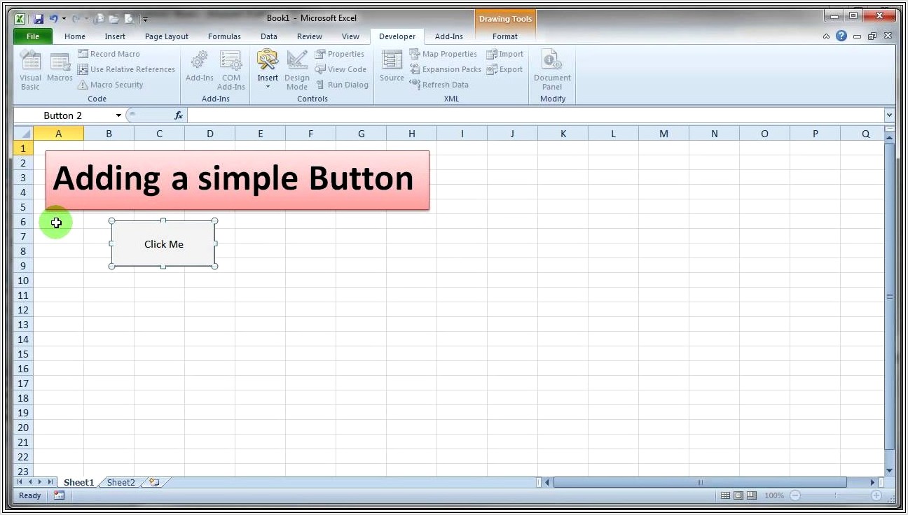 Excel Vba Insert Control On Worksheet