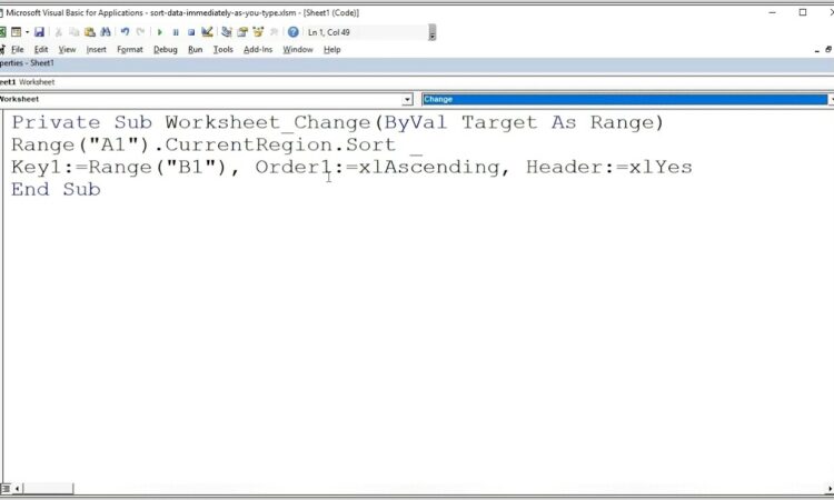 Excel Vba Sort Order1