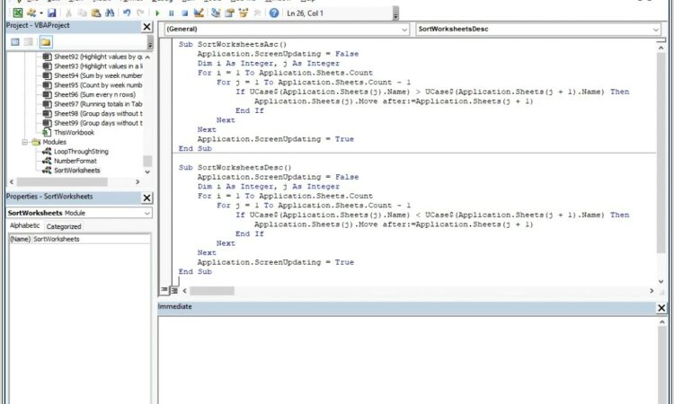 Excel Vba Sort Sheets By Name