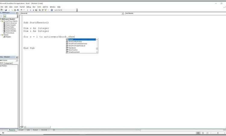 Excel Vba Sort Sheets In Alphabetical Order