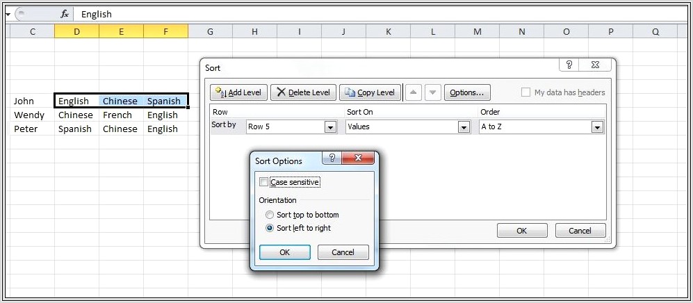 Excel Vba Sort Xllefttoright