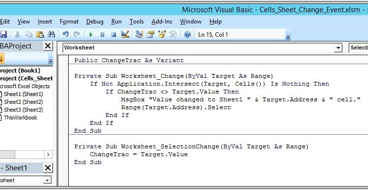 Excel Vba Worksheet Change Event Old Value