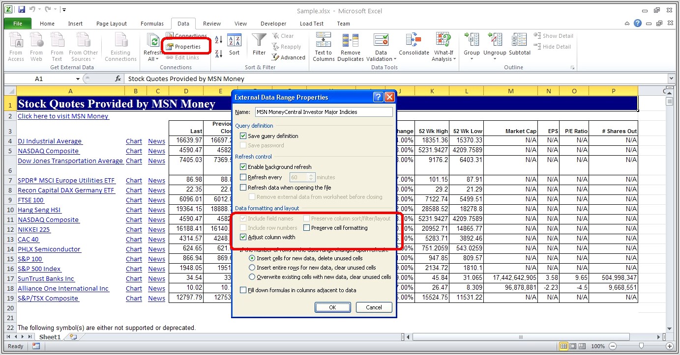 Excel Vba Worksheet Querytables