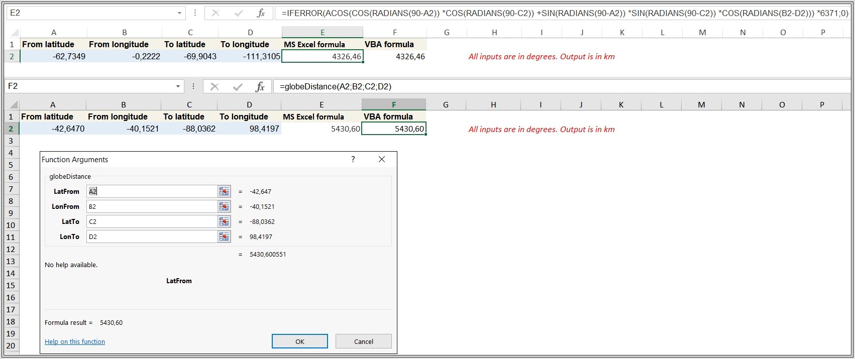 Excel Vba Worksheetfunction Atan2