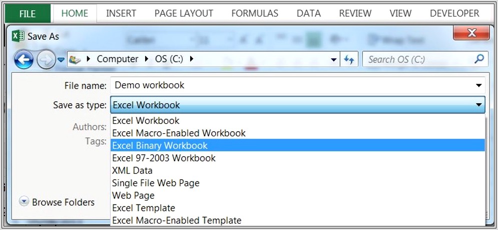 Excel Workbook Vs Binary