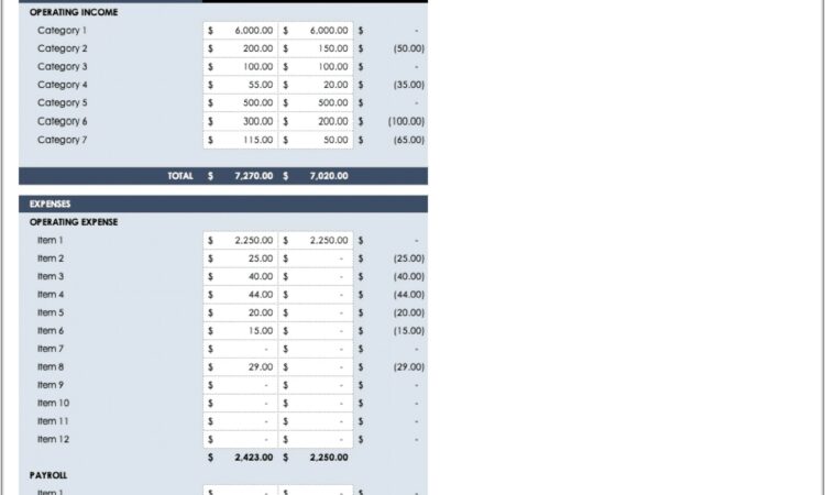 Excel Worksheet For Budget