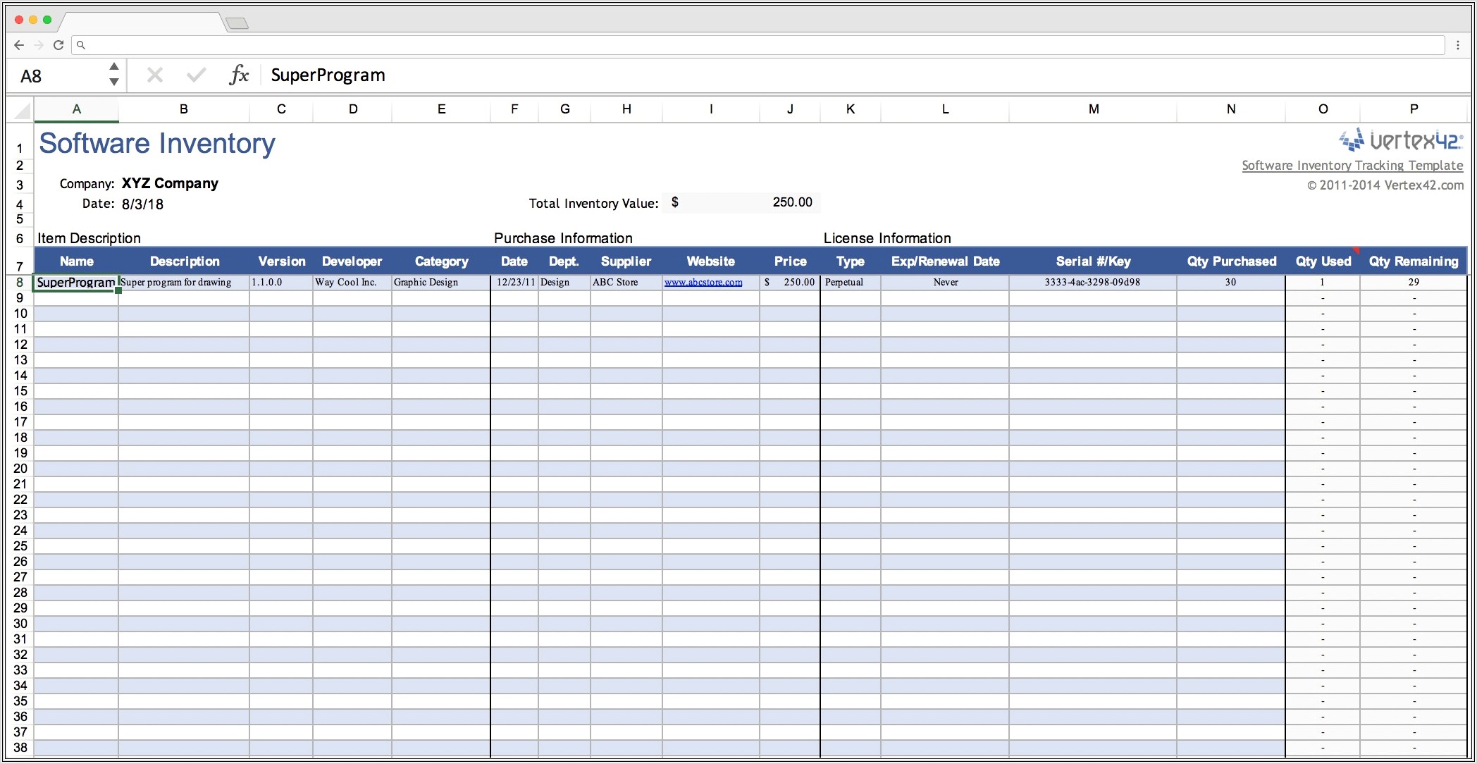 Excel Worksheet For Inventory