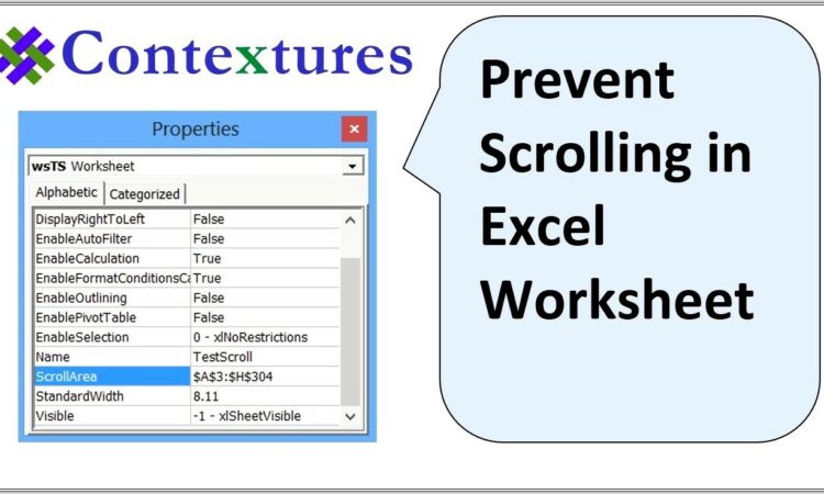 Excel Worksheet Is Not Scrolling