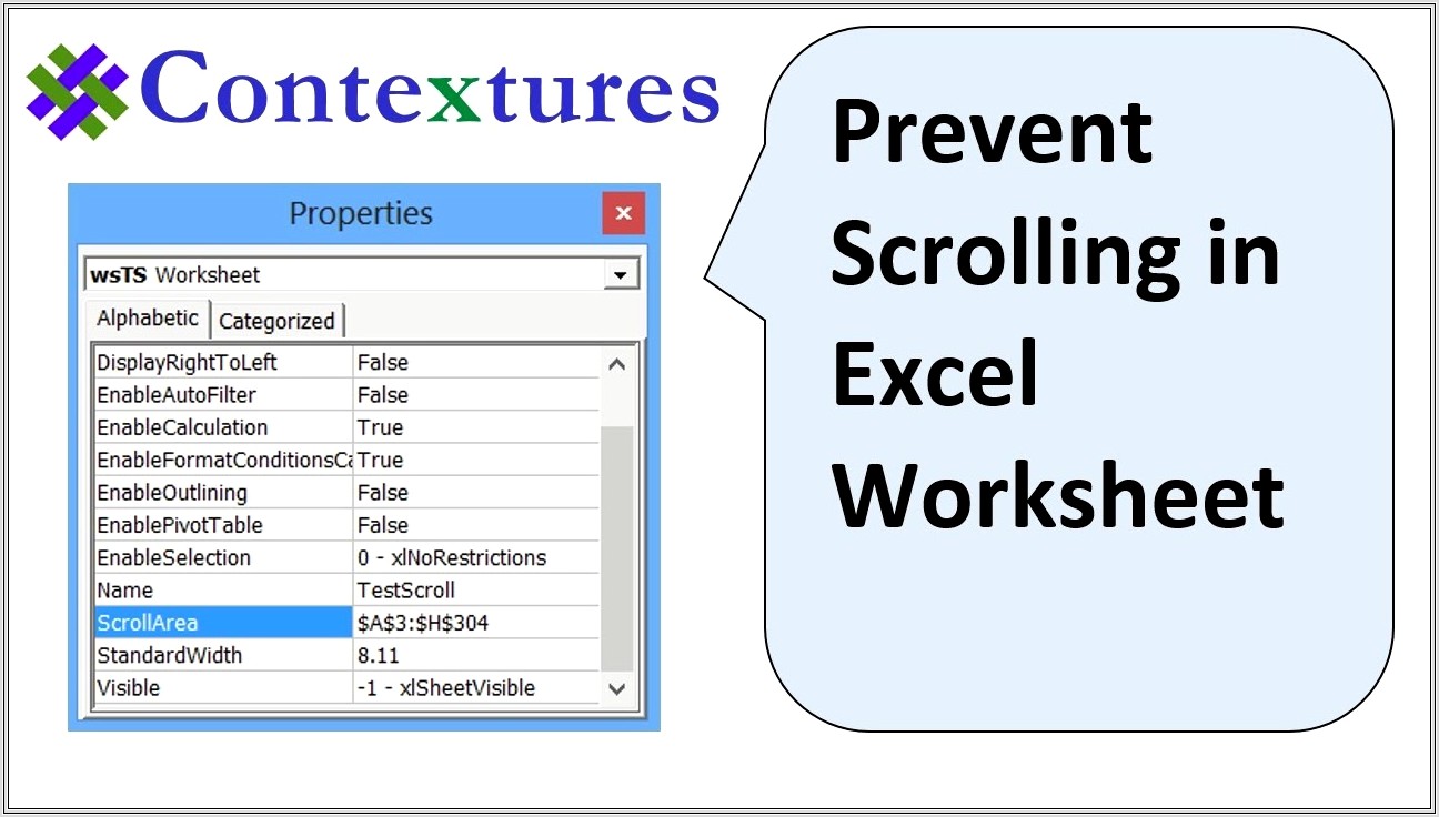 Excel Worksheet Is Not Scrolling