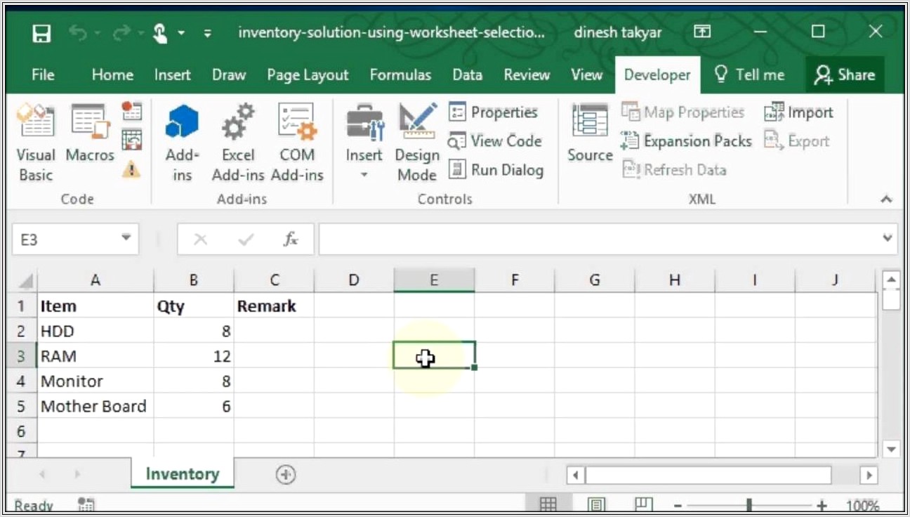 Excel Worksheet Selection Change Event