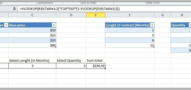 Excel Worksheet With Formulas