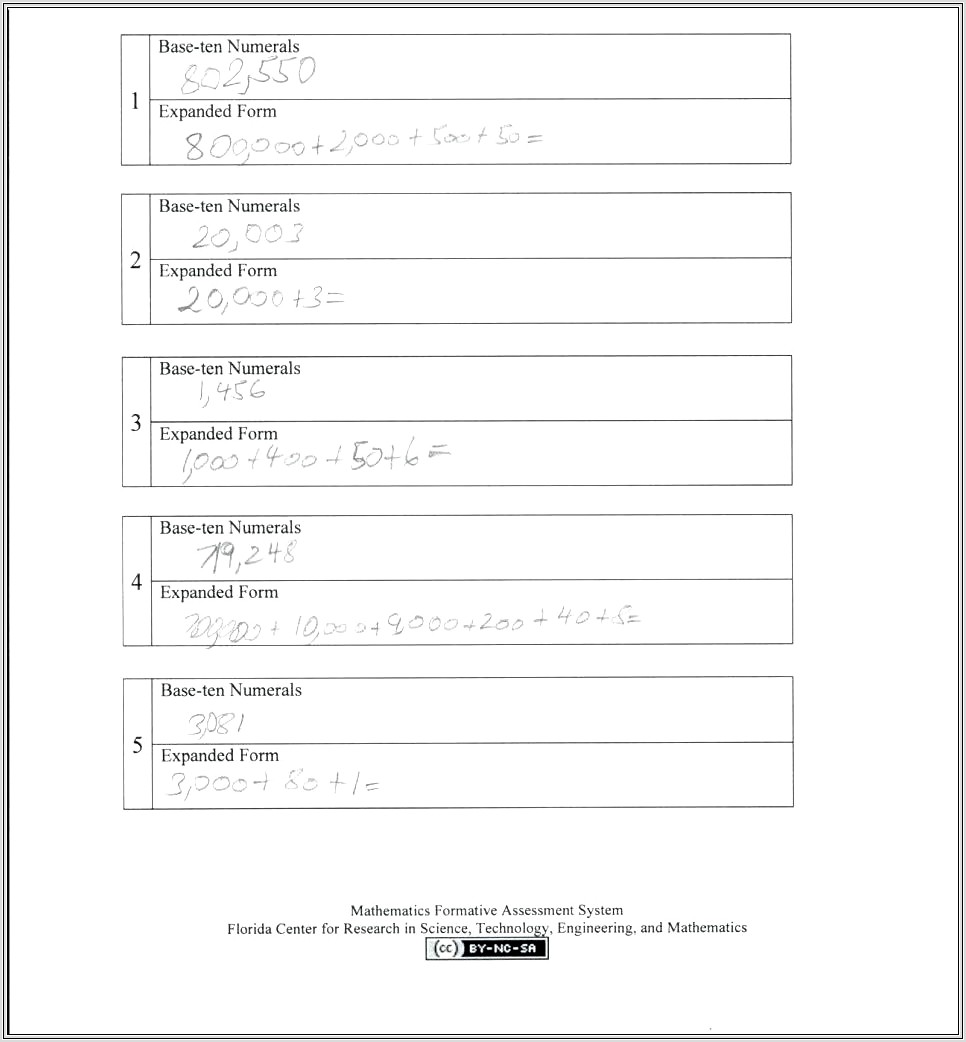 Expanded Notation Worksheet Second Grade