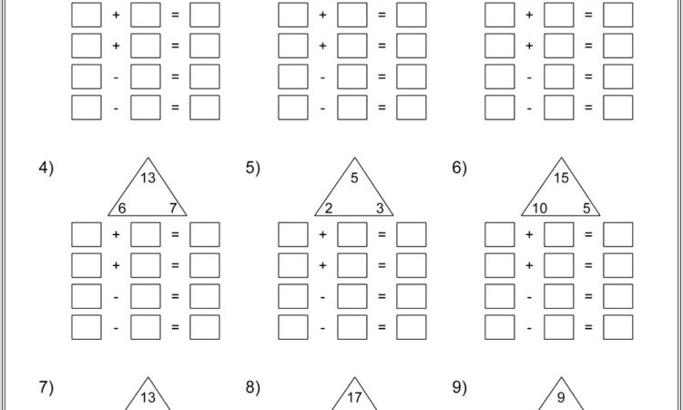 Fact Family Worksheet For Multiplication And Division