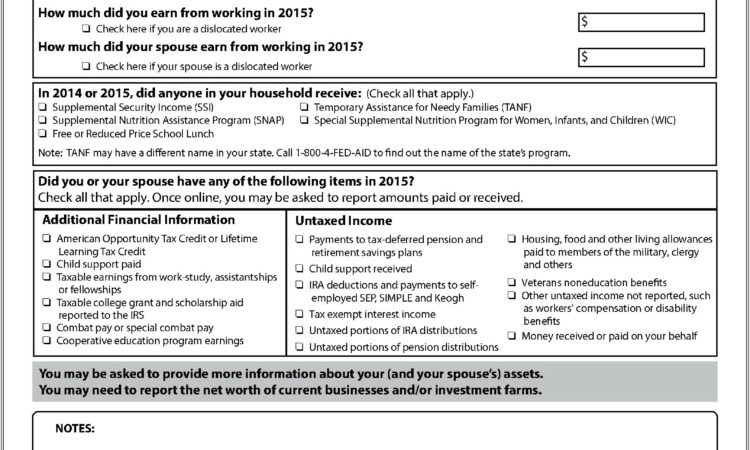 Fafsa Household Size Worksheet