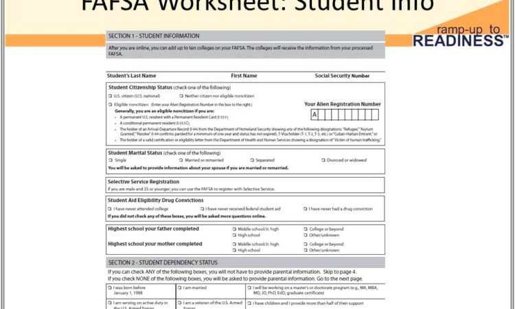 Fafsa Worksheet For Drug Conviction