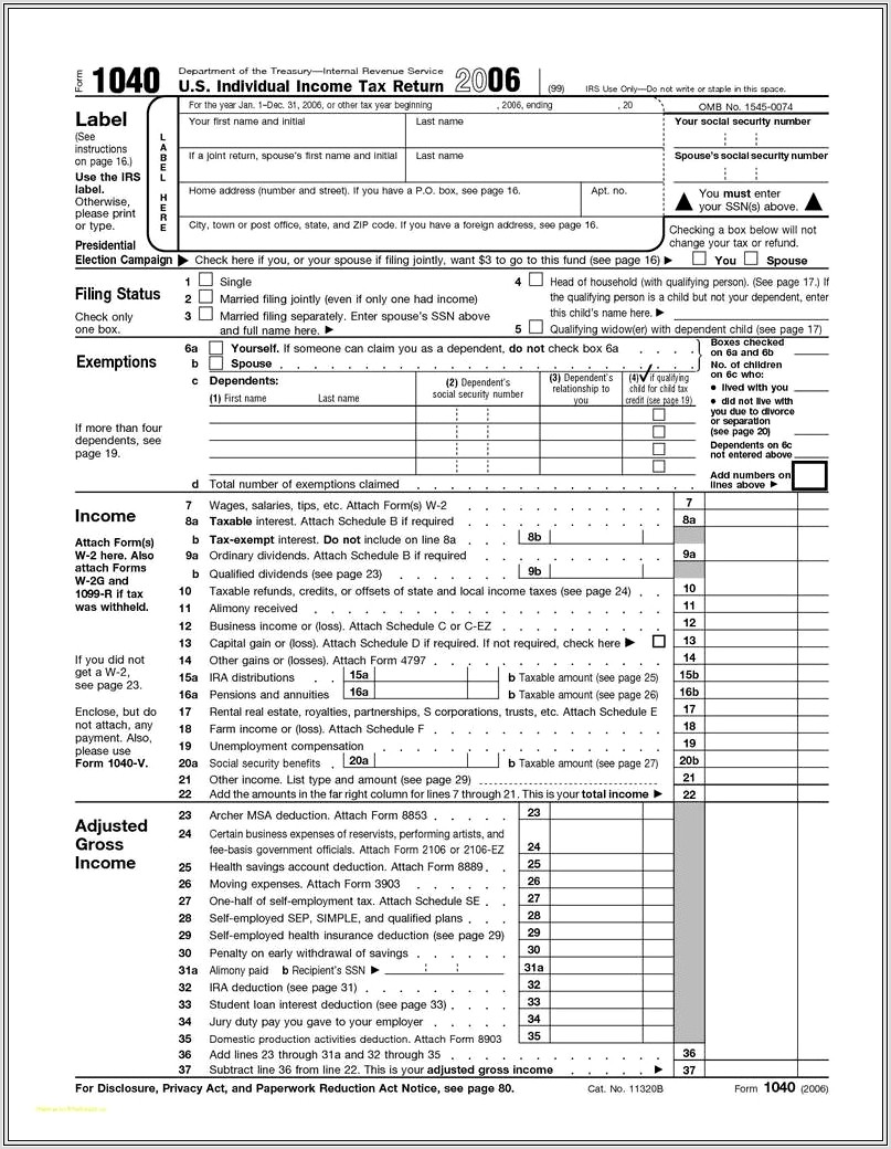 Federal Tax Return Worksheet