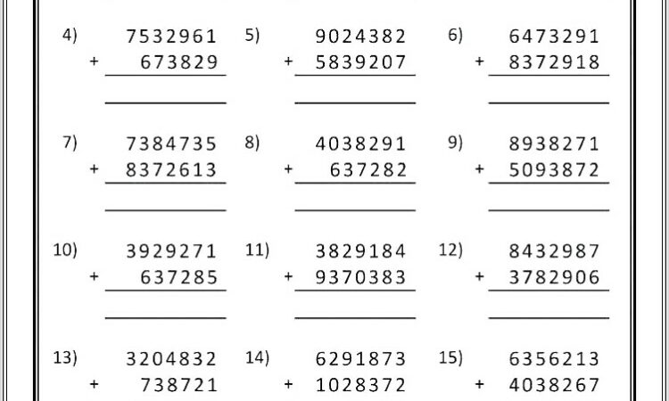 Fifth Grade Math Worksheets To Print