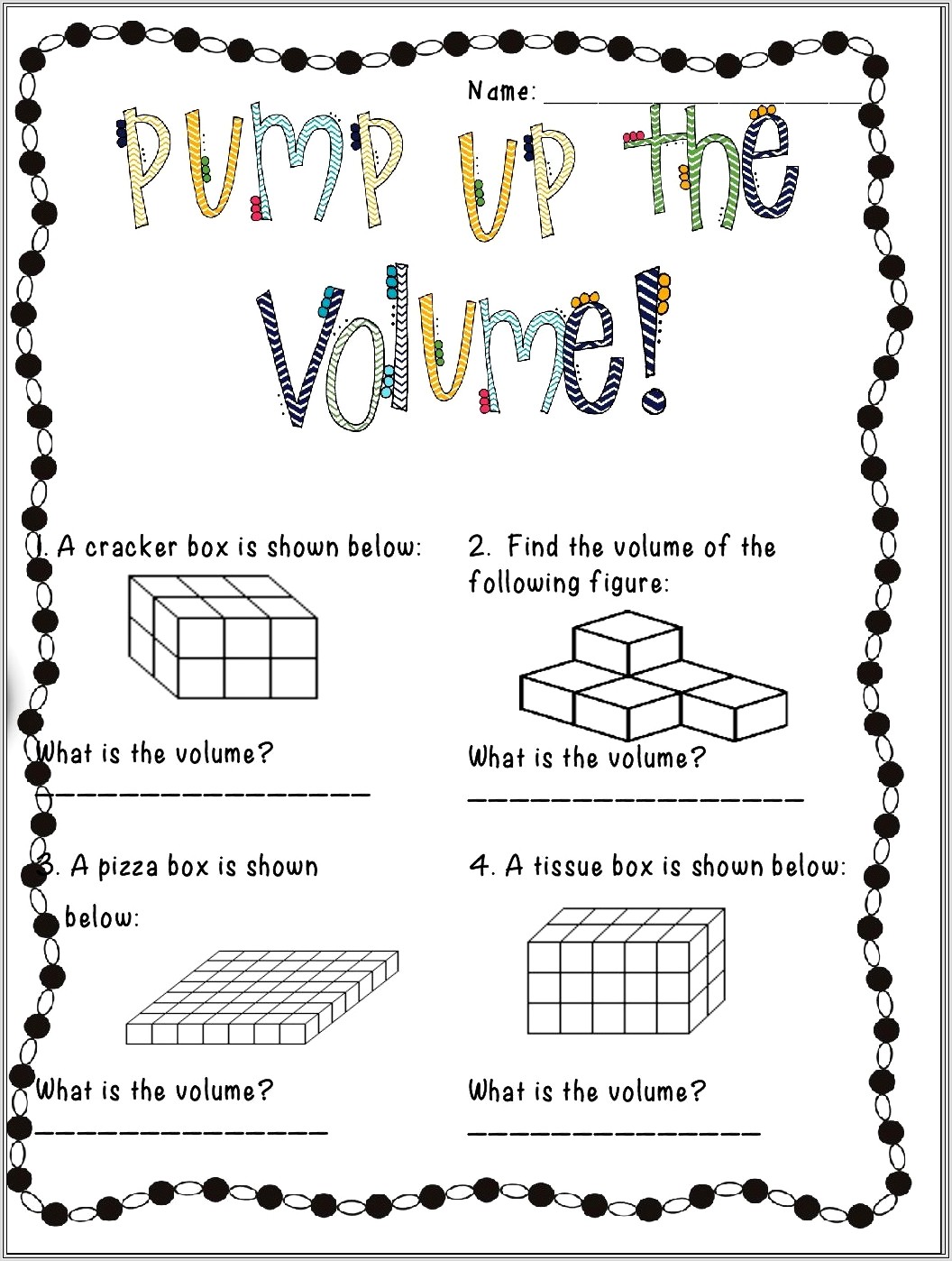 Fifth Grade Math Worksheets Volume