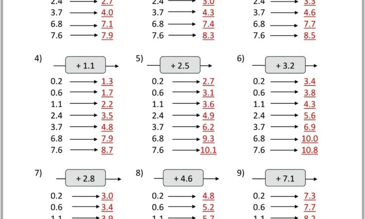 Fifth Grade Math Worksheets With Answer Key